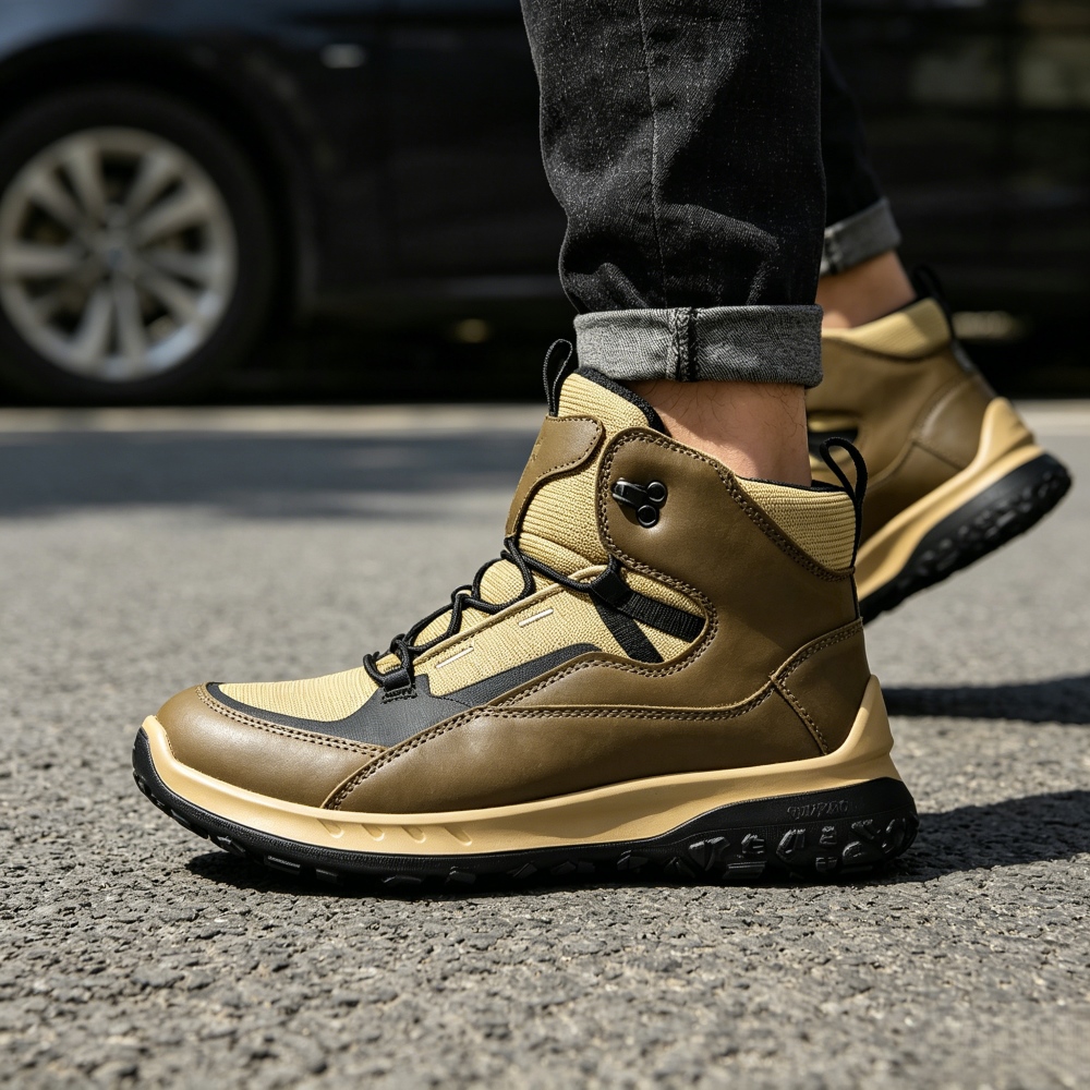 Streetwear Brand Designer - Yüksek Bilekli Deri Ayakkabılar Erkek Lüks