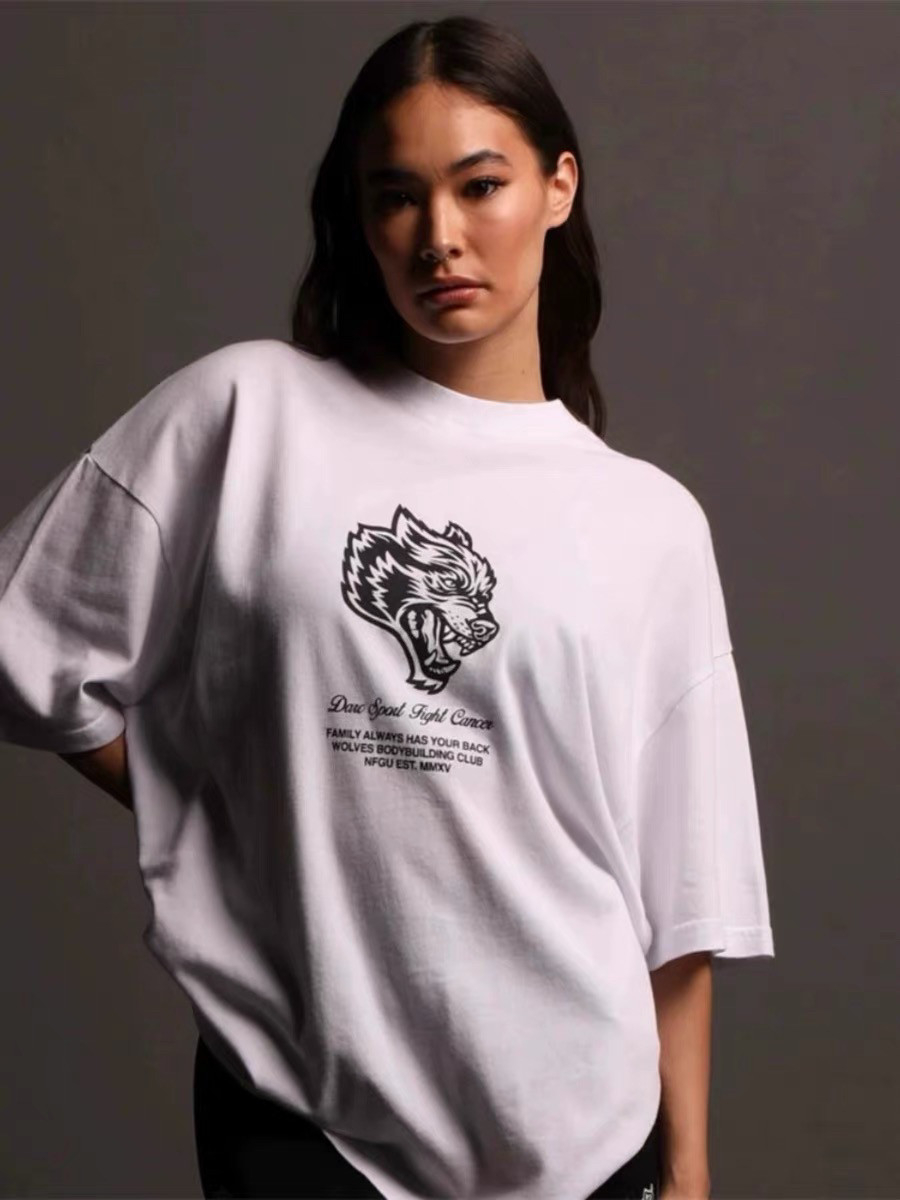 Streetwear Gym Brand - Beyaz Klasik Kurt Başı Spor Salonu