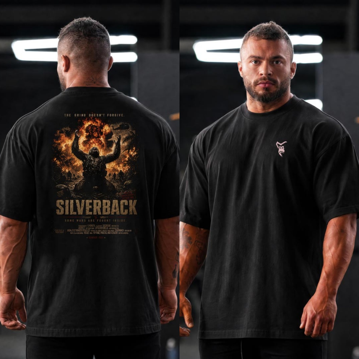 Streetwear Gym Brand - Napalm Oversize Silverback GYM Fitness Antrenman