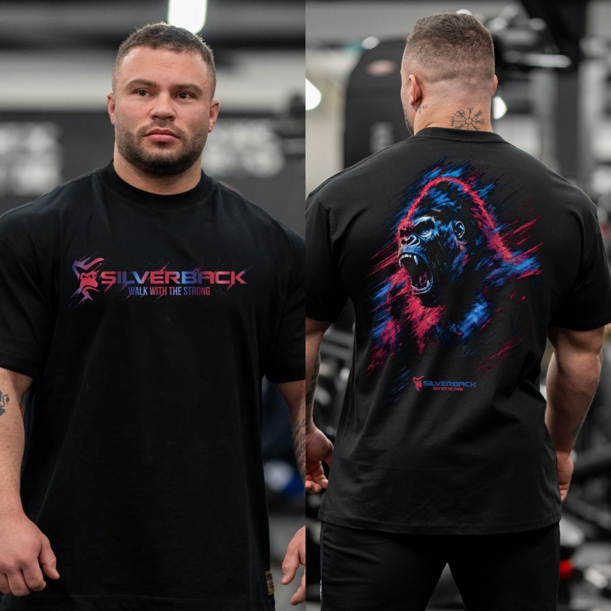 Streetwear Gym Brand - Pulse Oversize Silverback GYM Fitness Antrenman