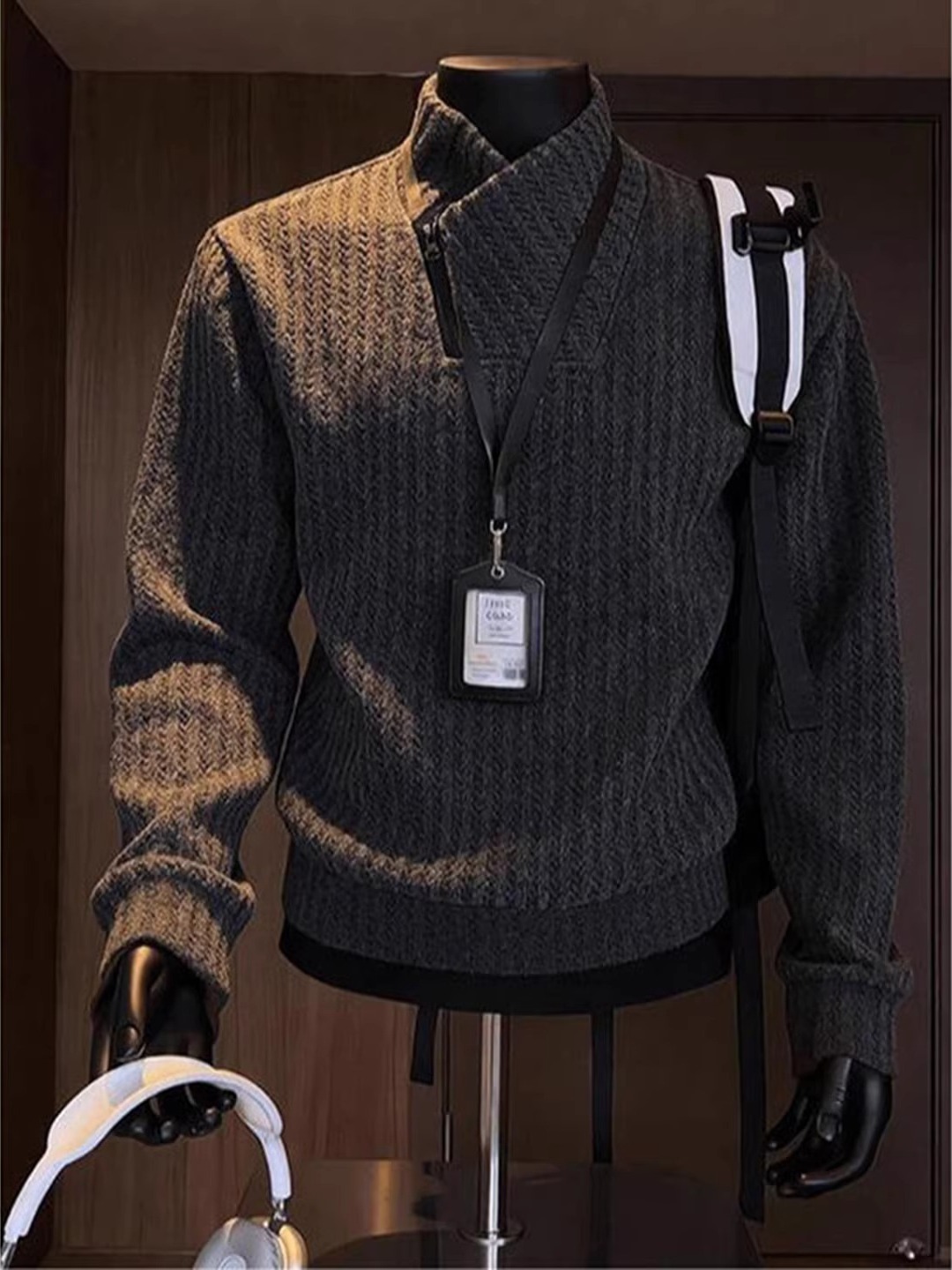 Streetwear Brand - Japon Tarzı Fermuarlı, Dik Yakalı, Kalınlaştırılmış